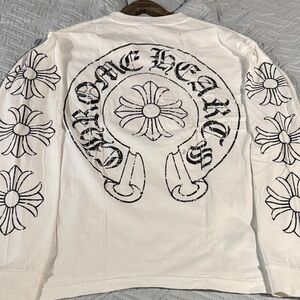 (USED) Chrome Hearts White Long Sleeve with Black Graphics